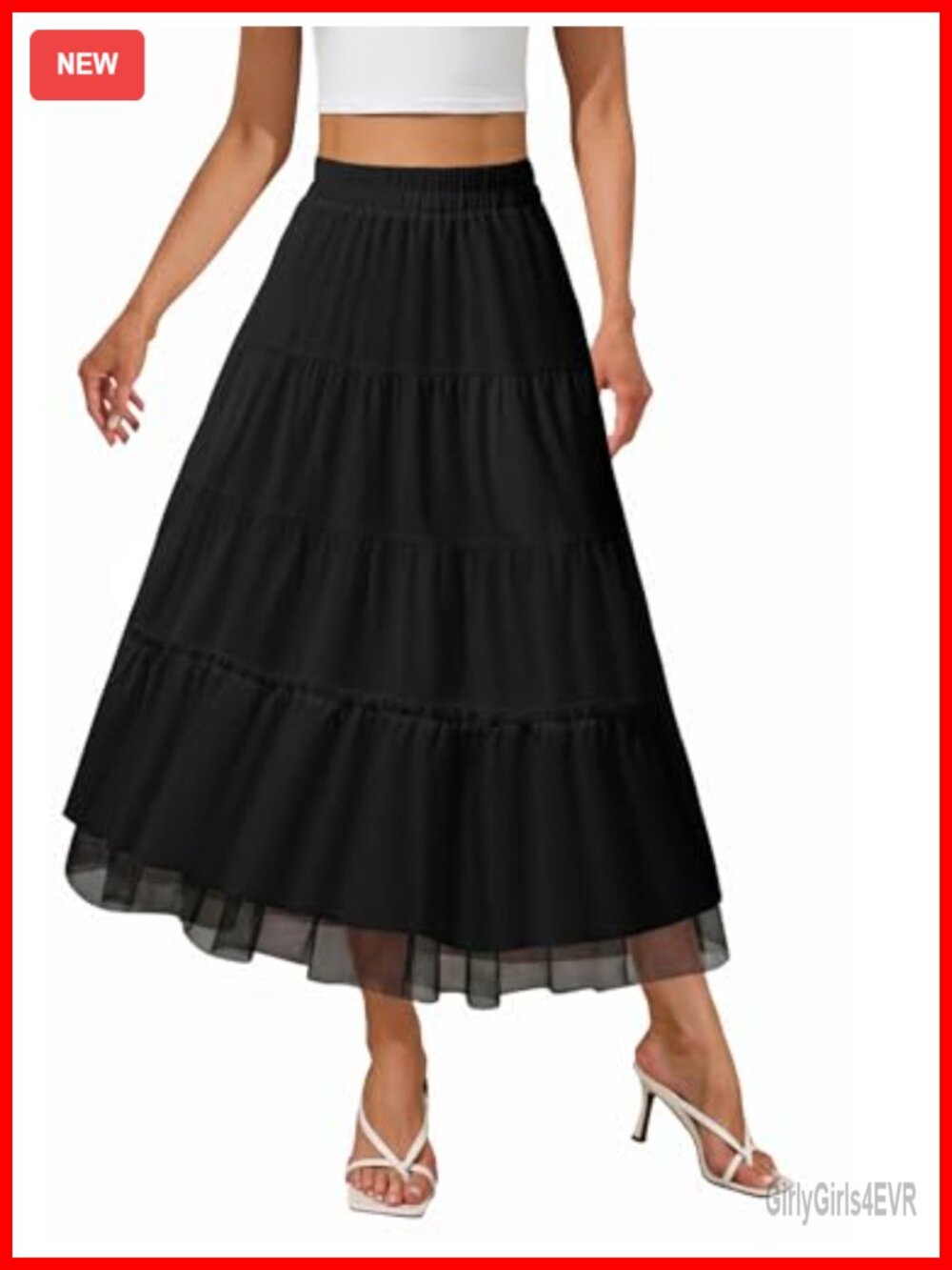 Flowy Tiered Maxi Skirt High Waisted with Pockets Boho Style